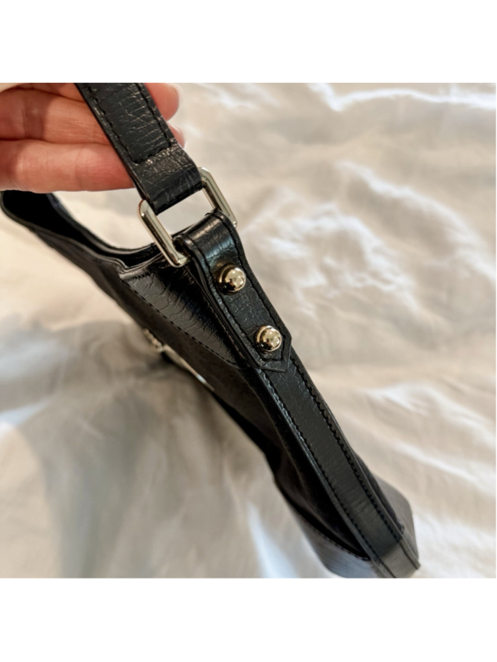 Authentic Gucci Vintage Black GG Monogram Horsebit Hobo Shoulder Bag, Dust Bag - Picture 6 of 14